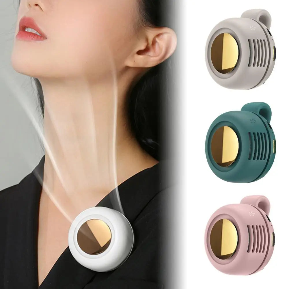 Mini ventilador portátil sin aspas con clip — silencioso, recargable y 3 velocidades