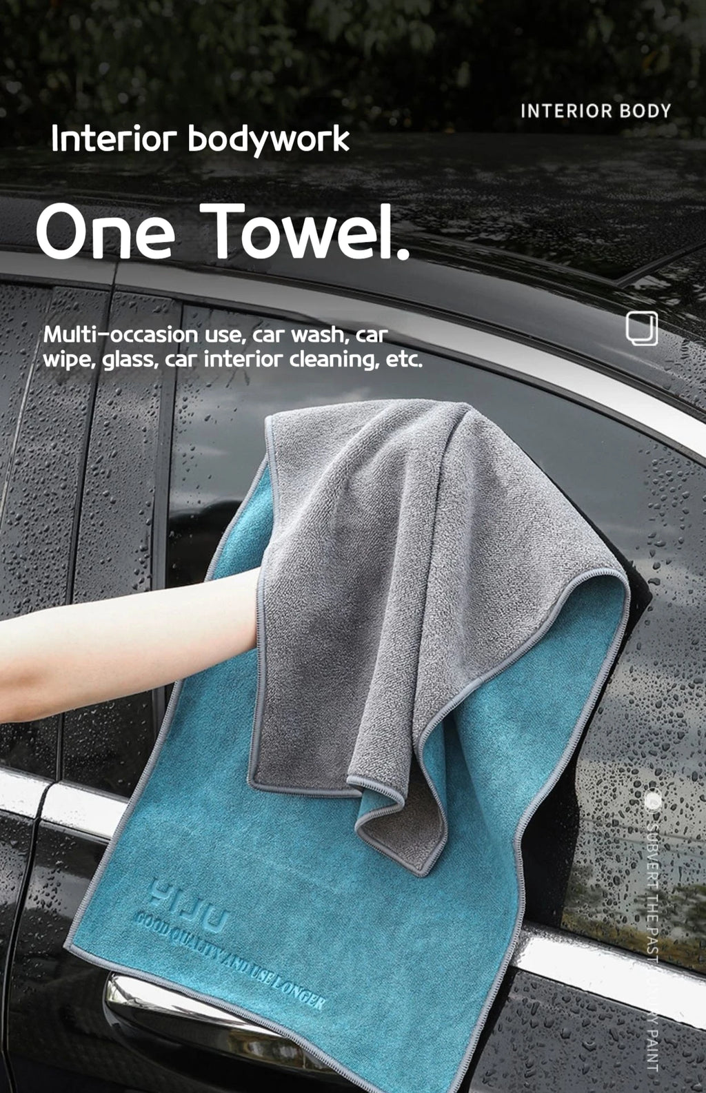 Toalla de microfibra para coche — ultrasuave, sin pelusa y súper absorbente