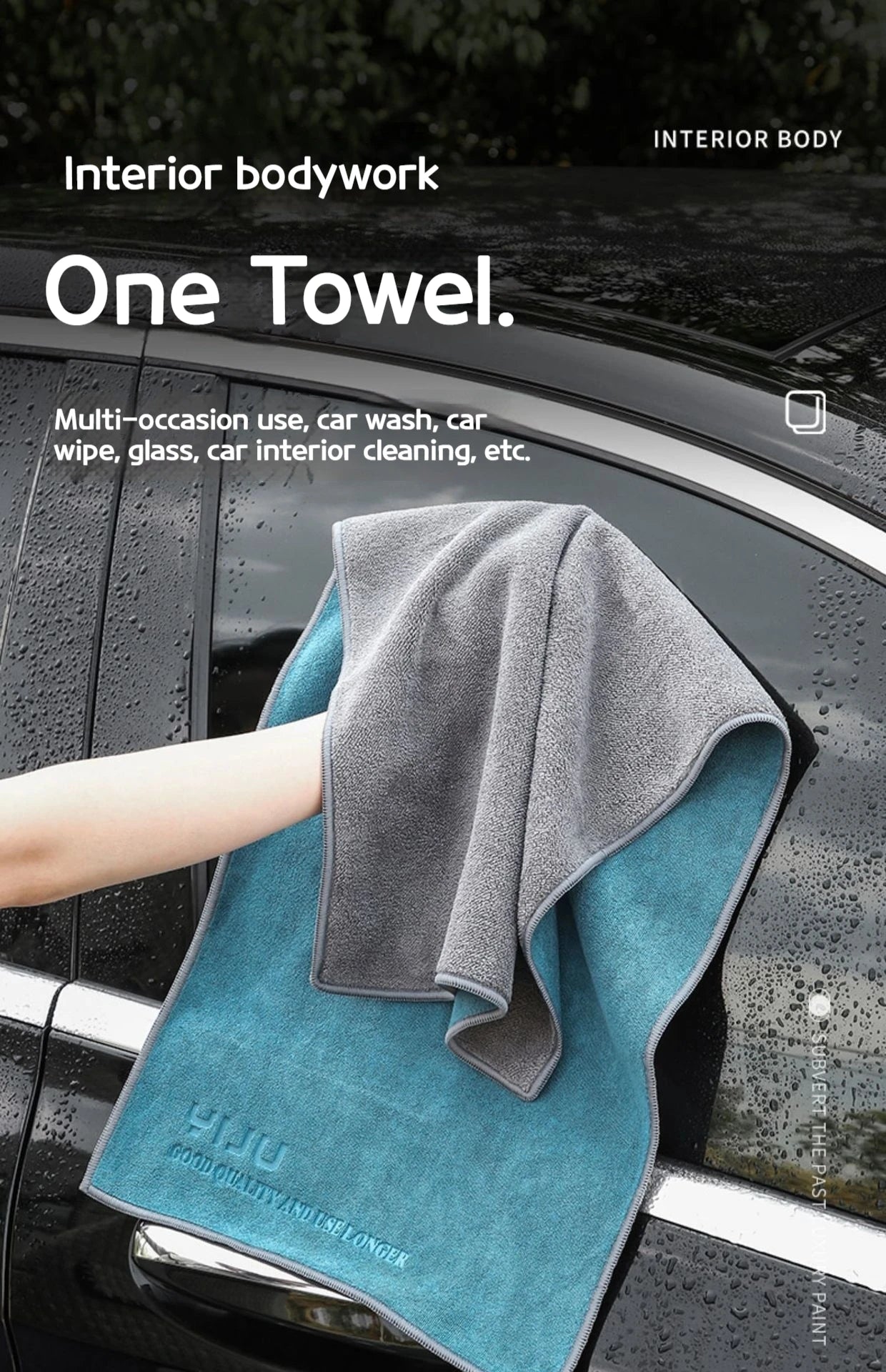 Toalla de microfibra para coche — ultrasuave, sin pelusa y súper absorbente
