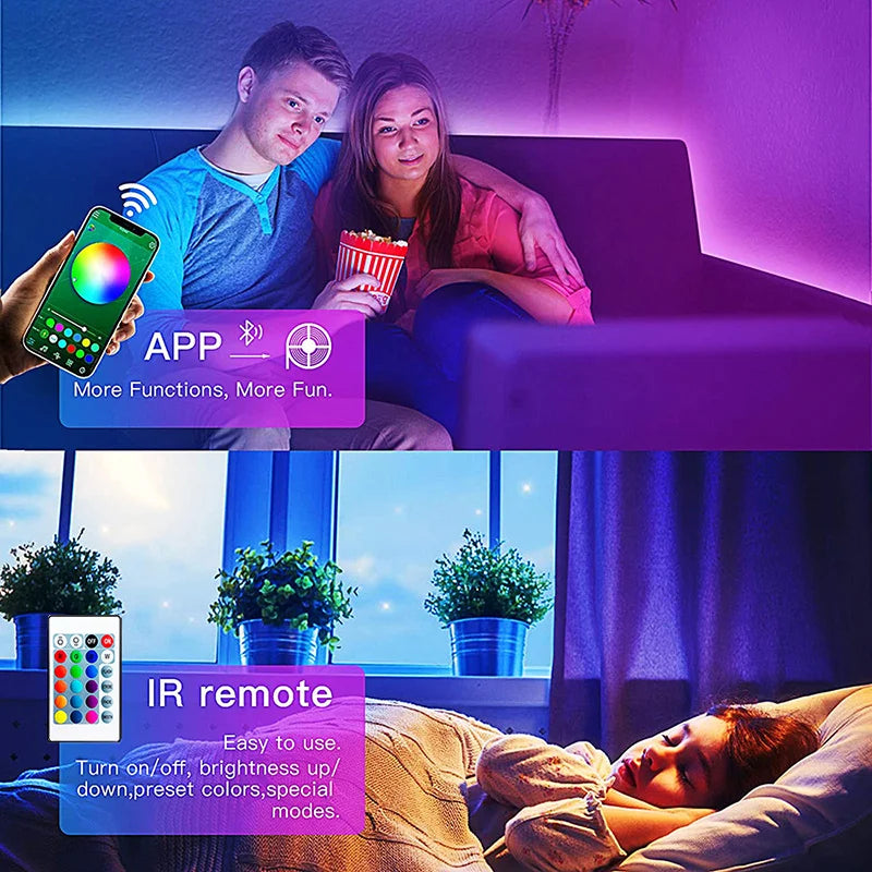 Tira LED RGB USB con Control por APP — Iluminación Ambiente para TV y Habitación