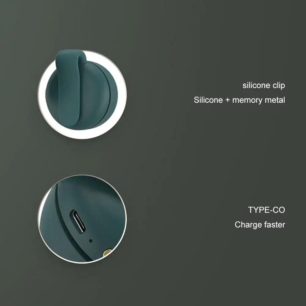Mini ventilador portátil sin aspas con clip — silencioso, recargable y 3 velocidades