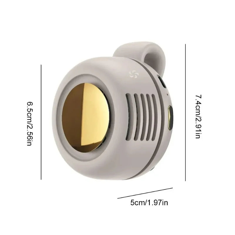 Mini ventilador portátil sin aspas con clip — silencioso, recargable y 3 velocidades