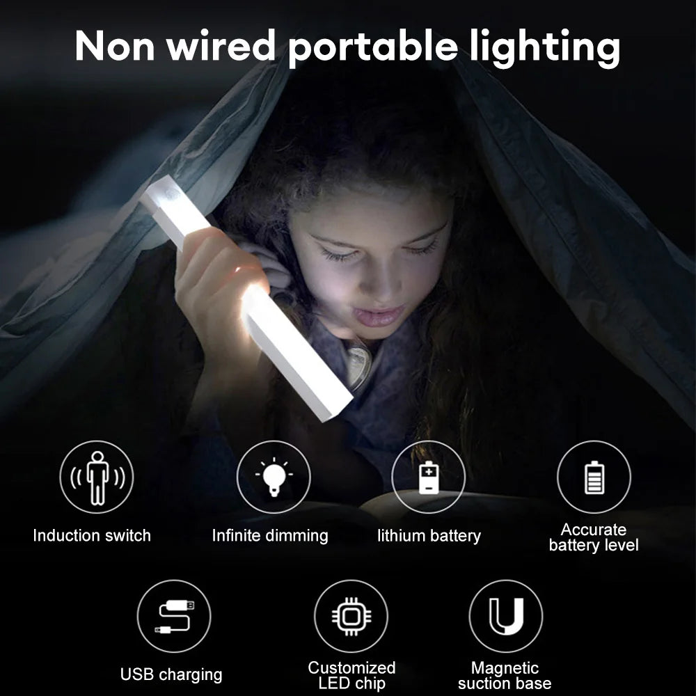 Luz LED con sensor de movimiento recargable USB-C — para armario, cocina y pasillo