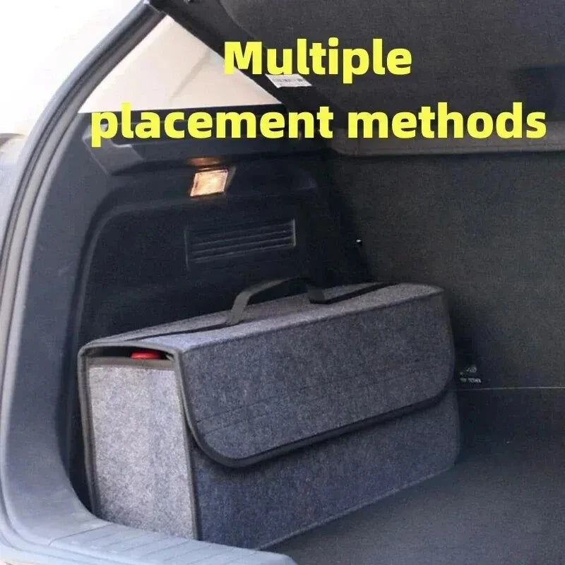 Organizador de maletero para coche de fieltro — compartimentos antideslizantes 50x24x16cm