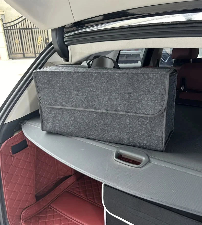 Organizador de maletero para coche de fieltro — compartimentos antideslizantes 50x24x16cm