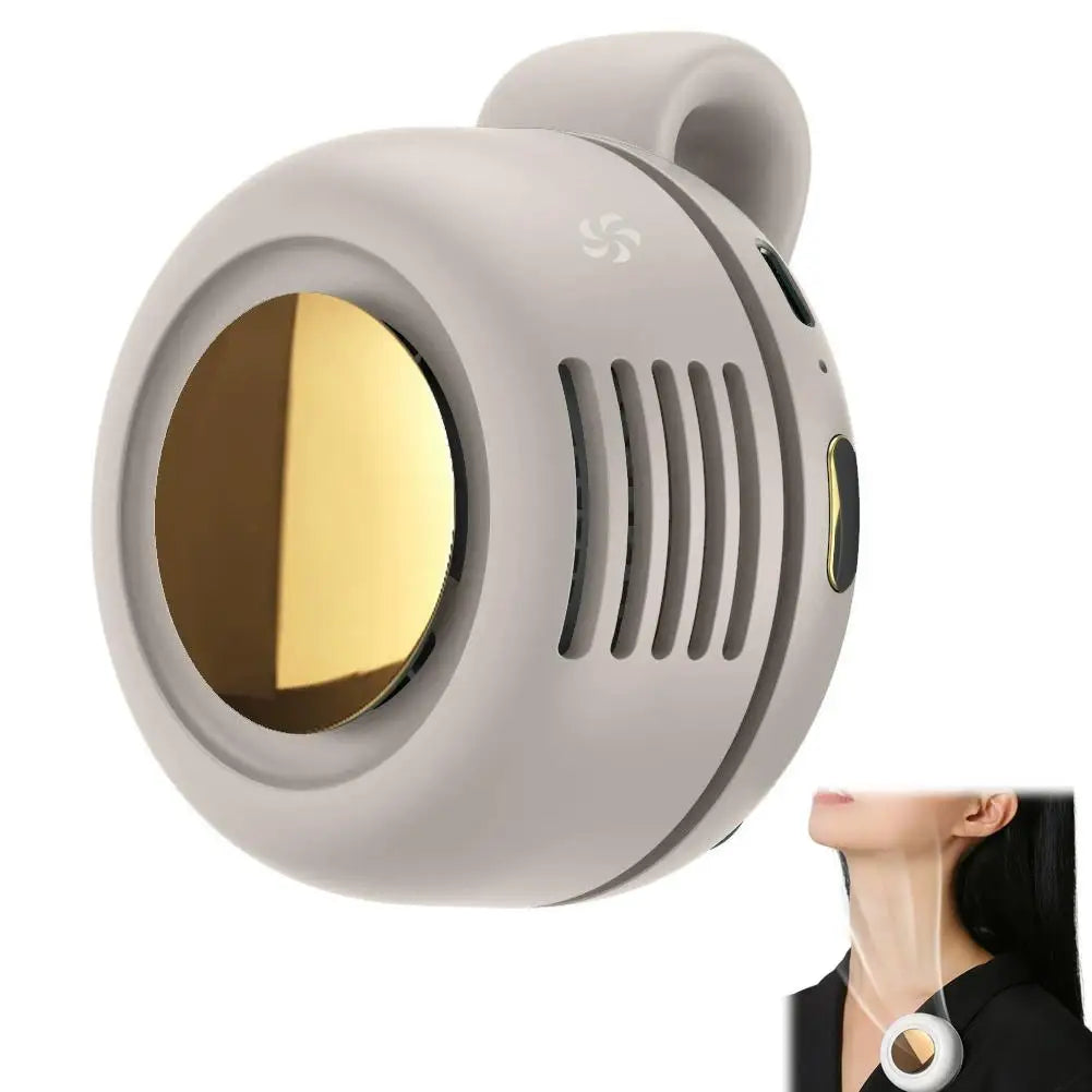 Mini ventilador portátil sin aspas con clip — silencioso, recargable y 3 velocidades