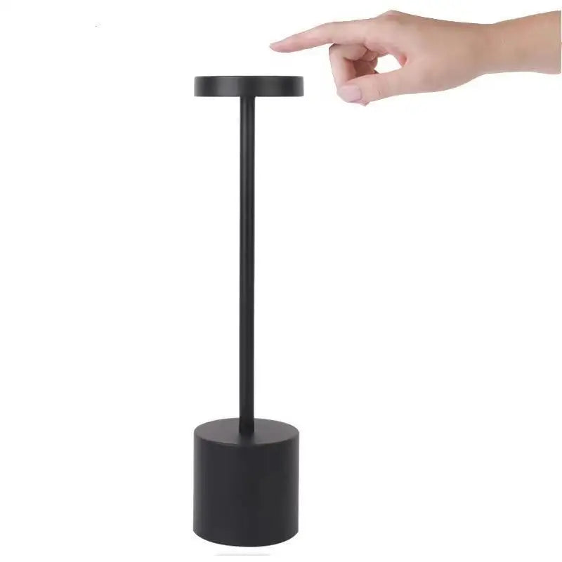 Lámpara de mesa LED portátil recargable — táctil, 3 colores y brillo ajustable