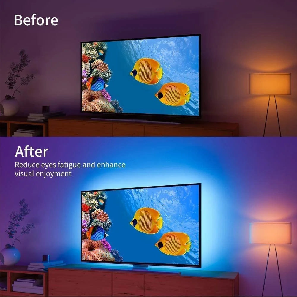 Tira LED RGB USB con Control por APP — Iluminación Ambiente para TV y Habitación