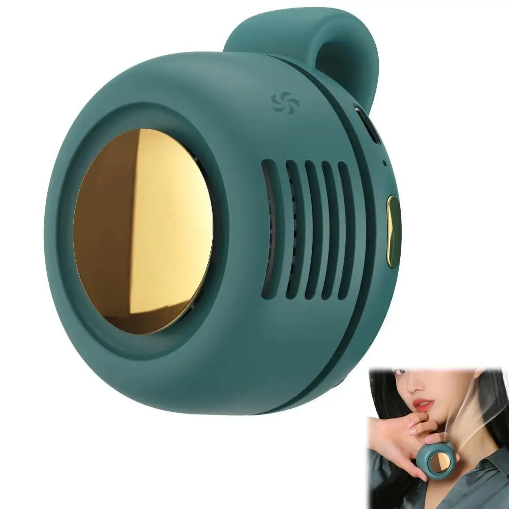 Mini ventilador portátil sin aspas con clip — silencioso, recargable y 3 velocidades