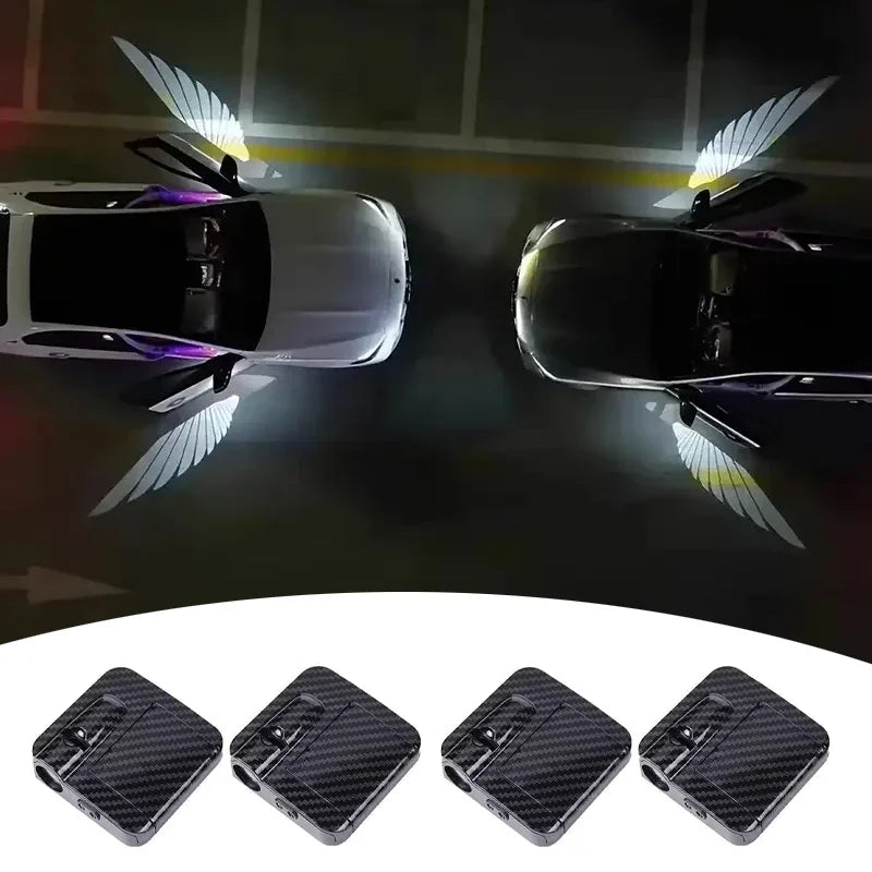 Proyector láser para puertas de coche — luz de bienvenida automática sin cableado