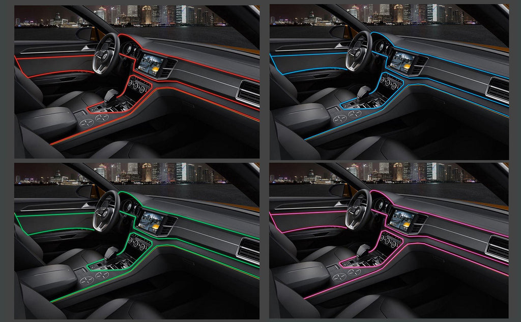 Tira de luz neón flexible 5m USB — luz ambiental para coche, habitación y decoración