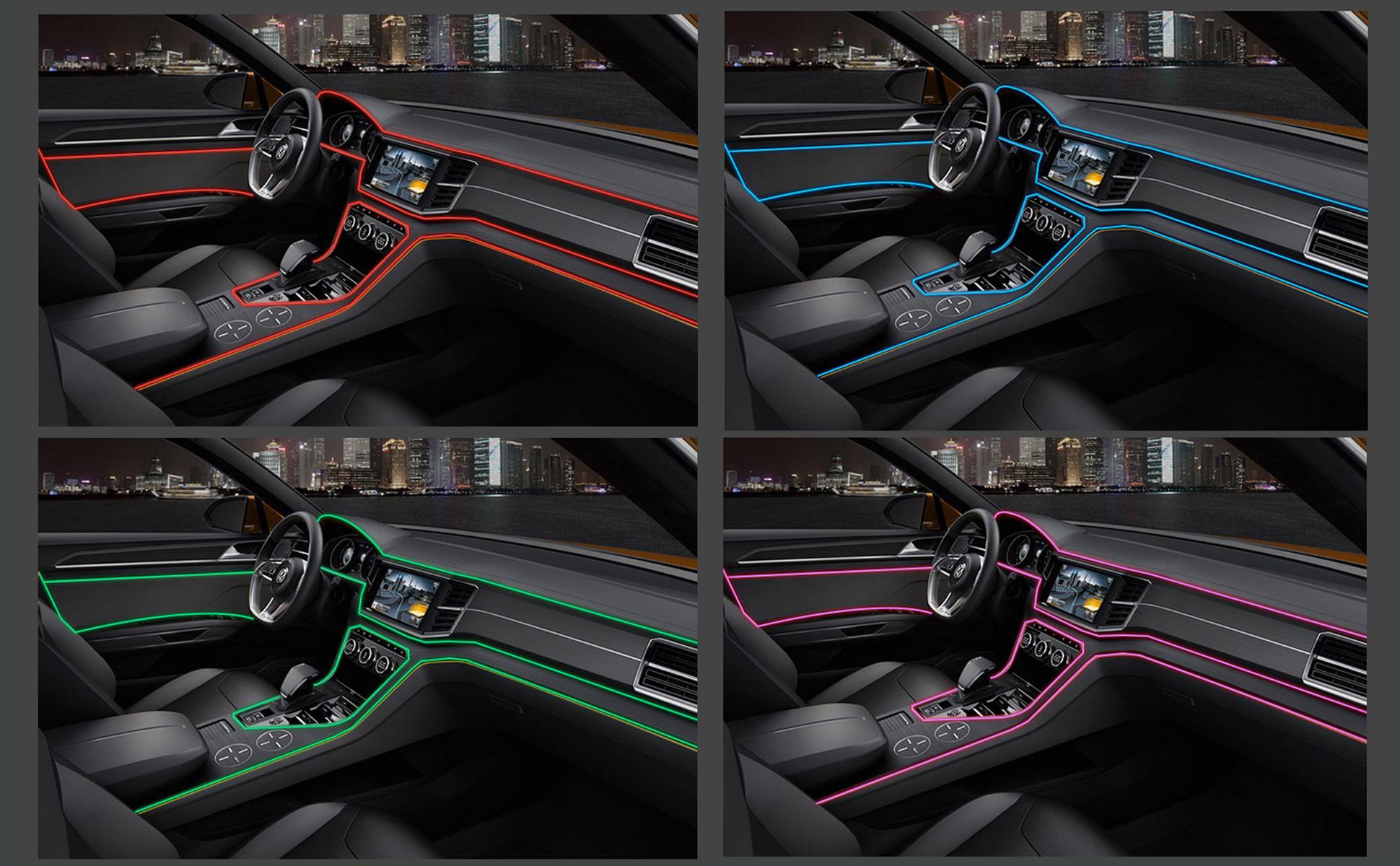 Tira de luz neón flexible 5m USB — luz ambiental para coche, habitación y decoración