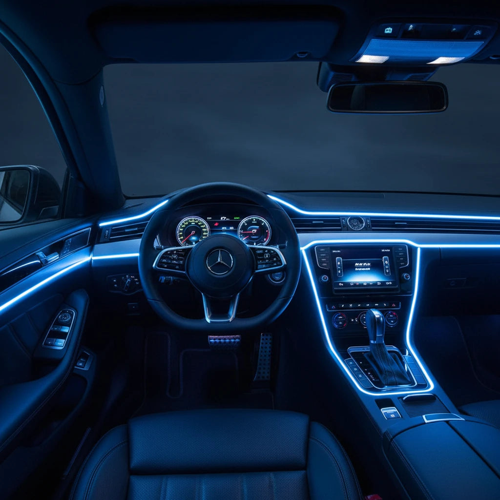Tira de luz neón flexible 5m USB — luz ambiental para coche, habitación y decoración