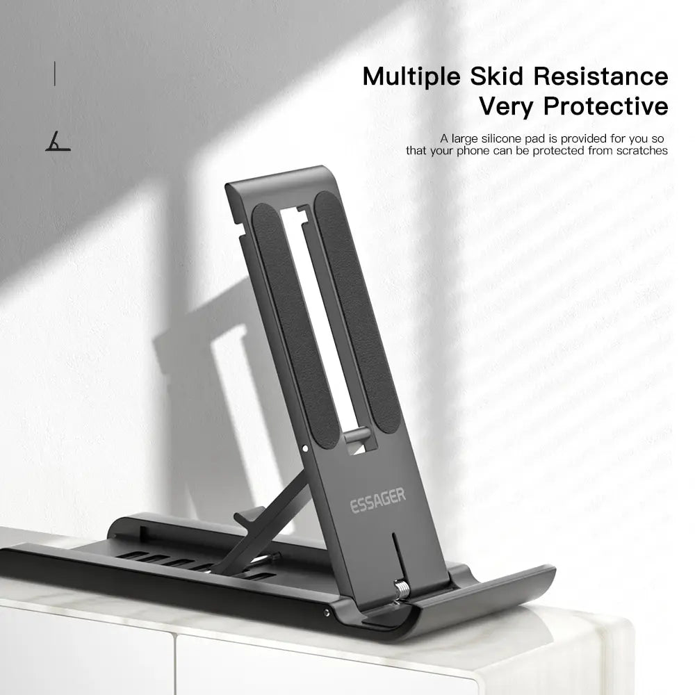 Soporte Plegable para Móvil y Tablet — Base de Escritorio Portátil Universal Ajustable