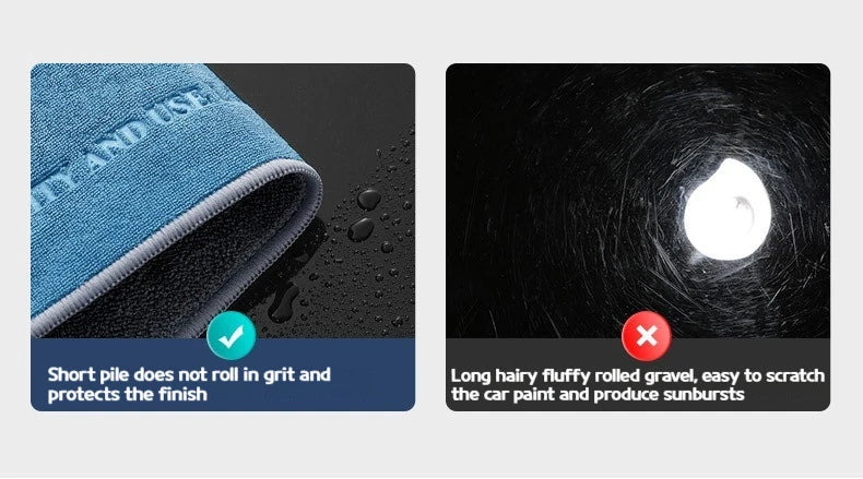 Toalla de microfibra para coche — ultrasuave, sin pelusa y súper absorbente