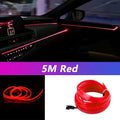 Tira de luz neón flexible 5m USB — luz ambiental para coche, habitación y decoración