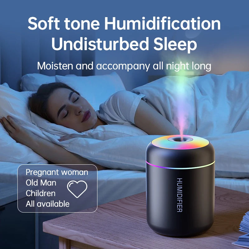 Mini humidificador aromaterapia USB 180ml — difusor de aceites esenciales para coche y hogar
