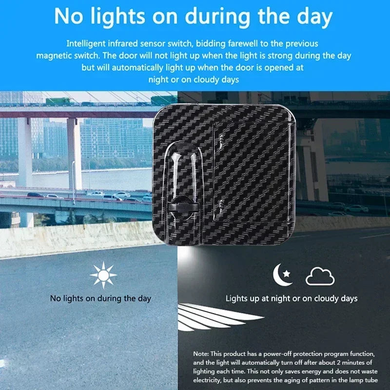 Proyector láser para puertas de coche — luz de bienvenida automática sin cableado