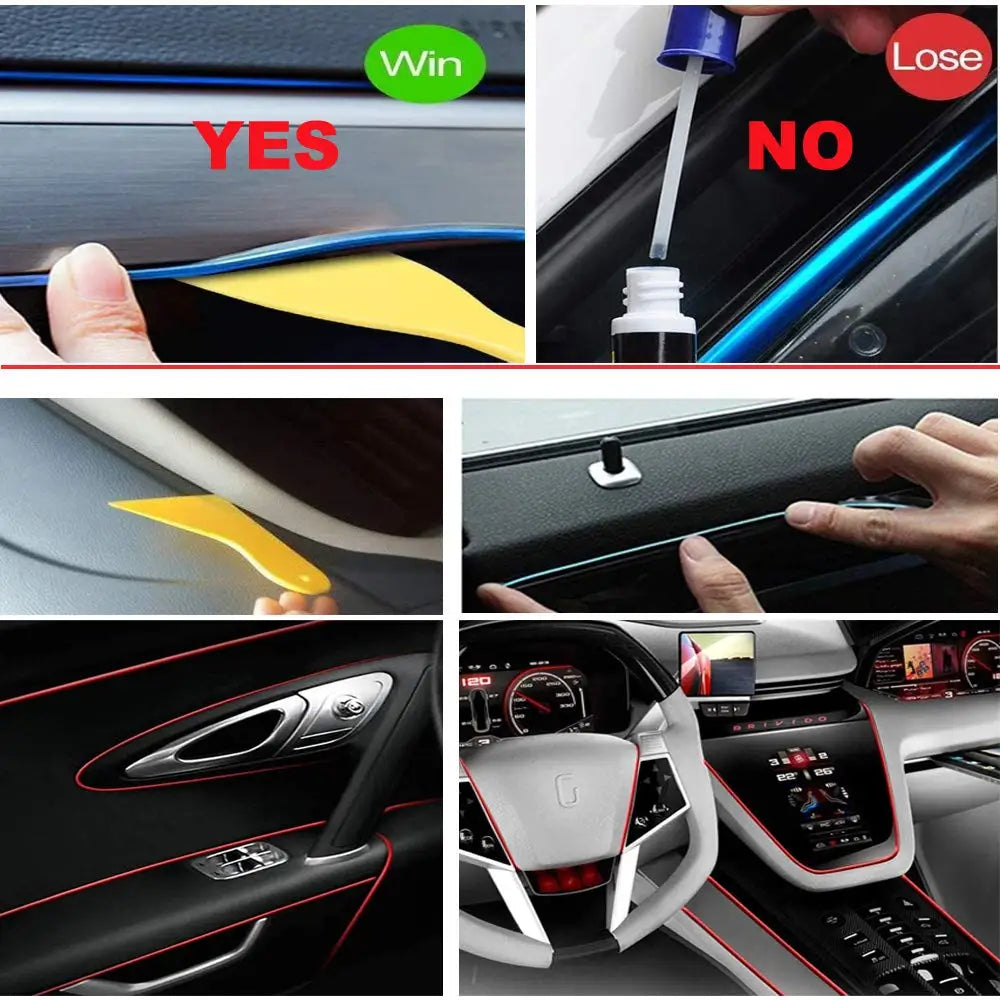 Tira de luz neón flexible 5m USB — luz ambiental para coche, habitación y decoración