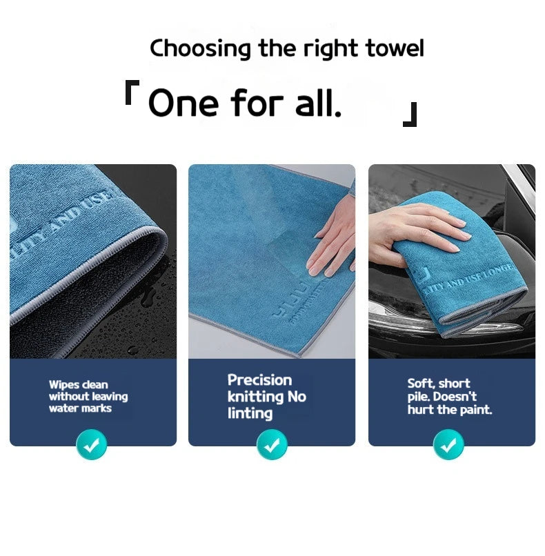 Toalla de microfibra para coche — ultrasuave, sin pelusa y súper absorbente