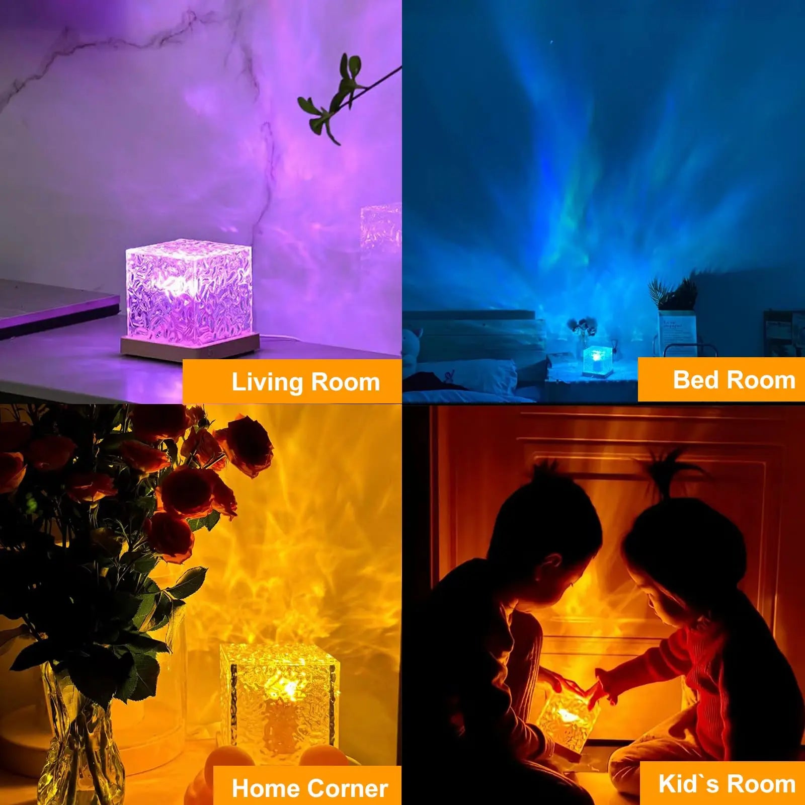 Proyector de auroras boreales con 16 colores LED — rotación automática y mando a distancia