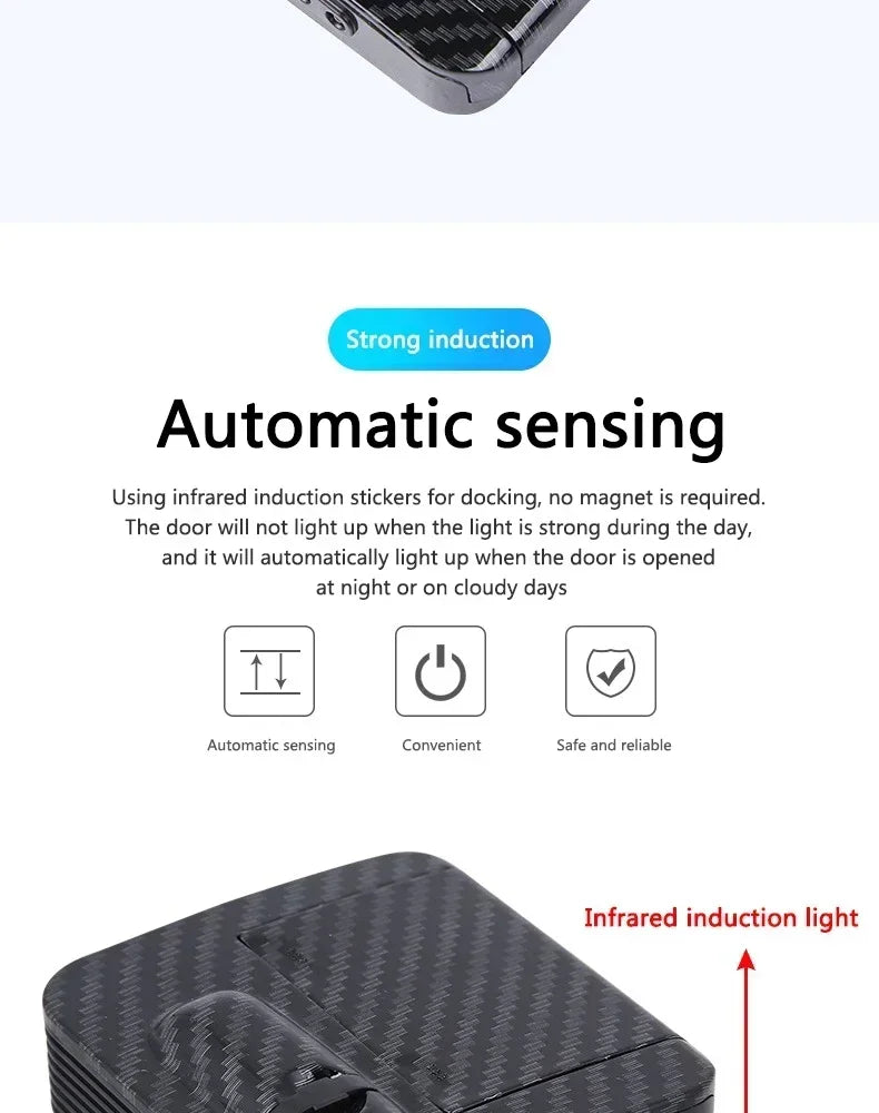 Proyector láser para puertas de coche — luz de bienvenida automática sin cableado