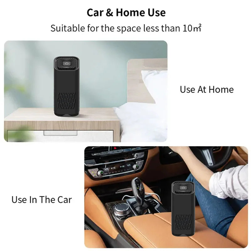 Purificador de aire portátil USB de iones negativos — elimina olores, humo y polvo