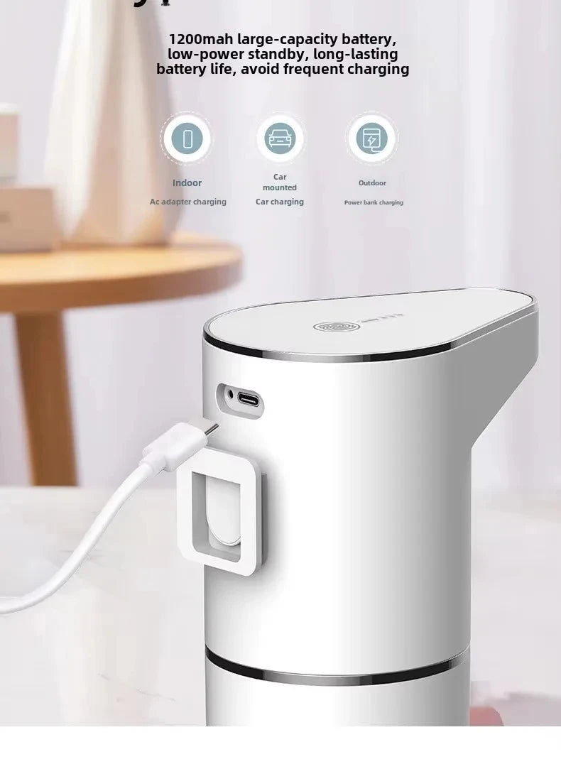 Dispensador de jabón automático sin contacto — sensor inteligente y recargable