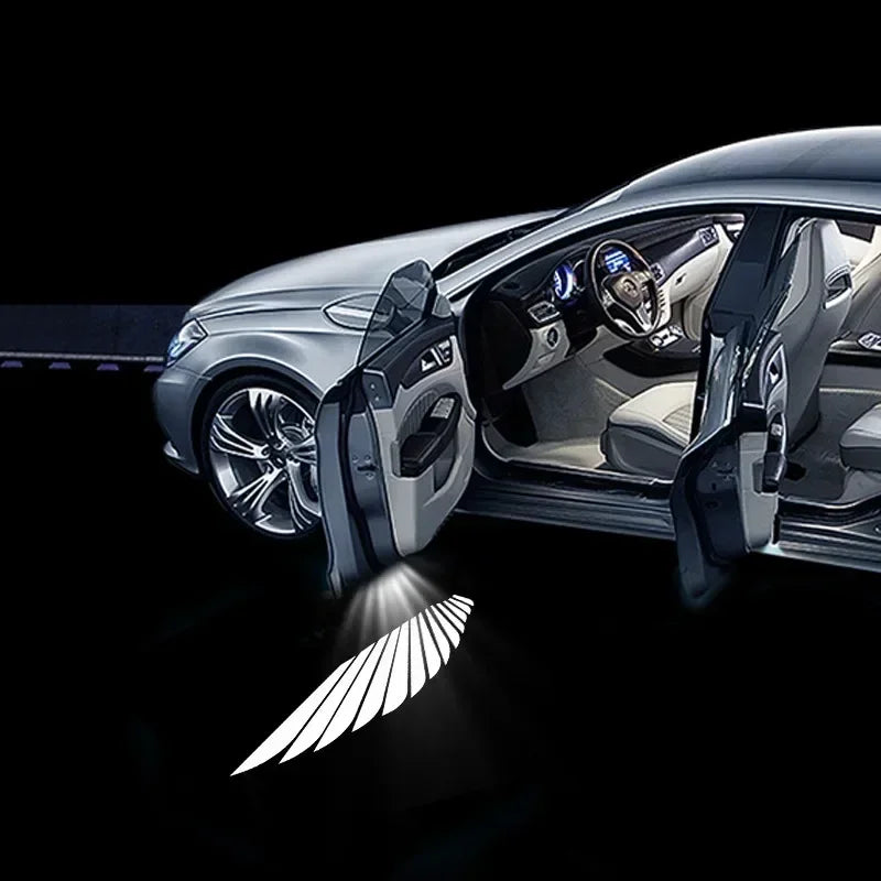 Proyector láser para puertas de coche — luz de bienvenida automática sin cableado