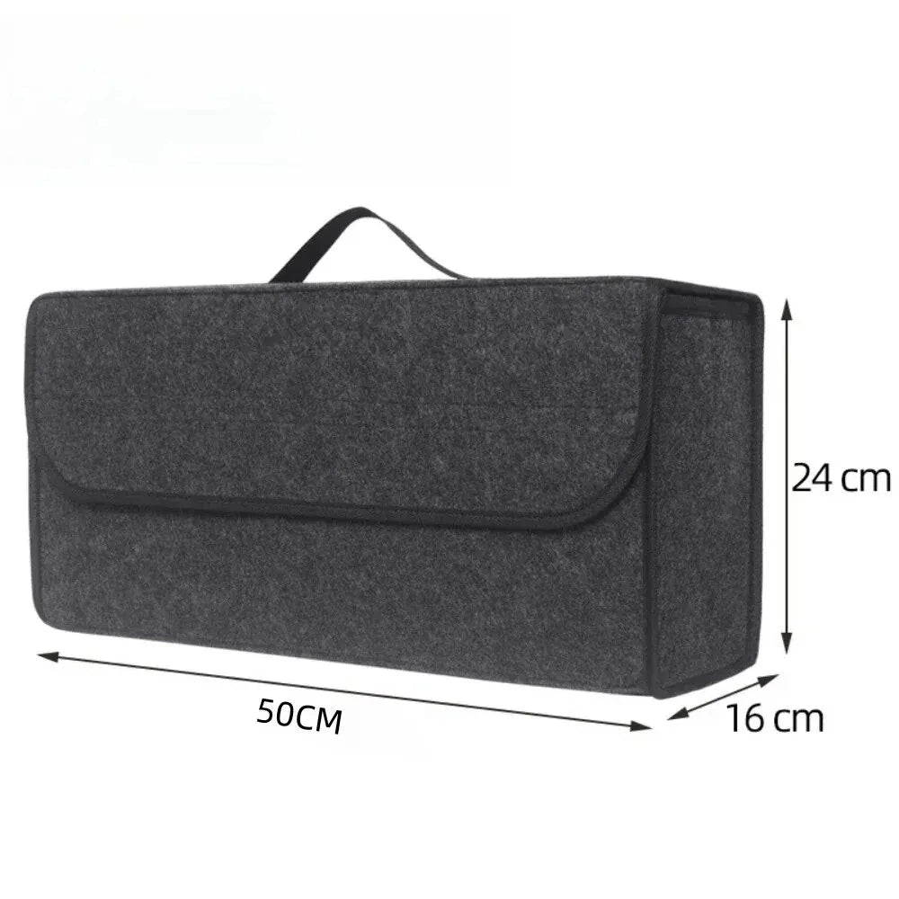 Organizador de maletero para coche de fieltro — compartimentos antideslizantes 50x24x16cm