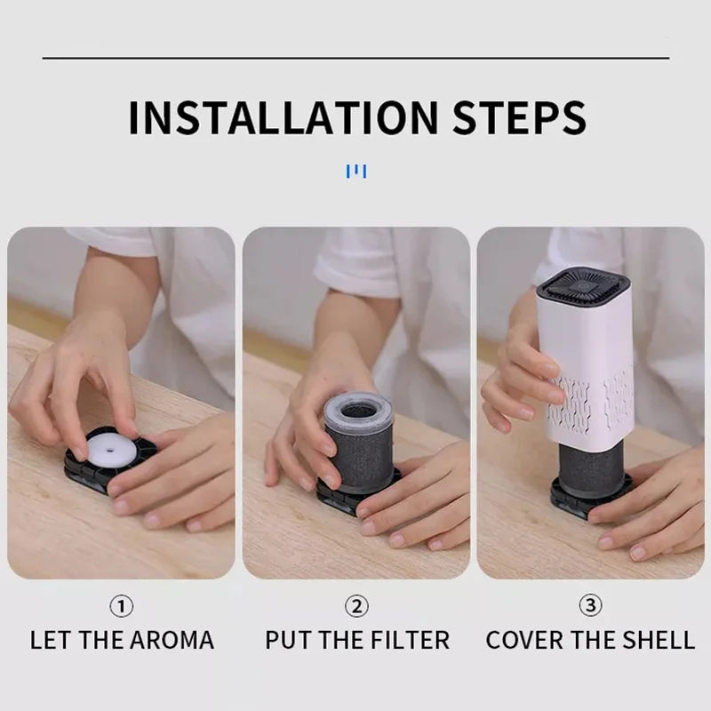 Purificador de aire portátil USB de iones negativos — elimina olores, humo y polvo