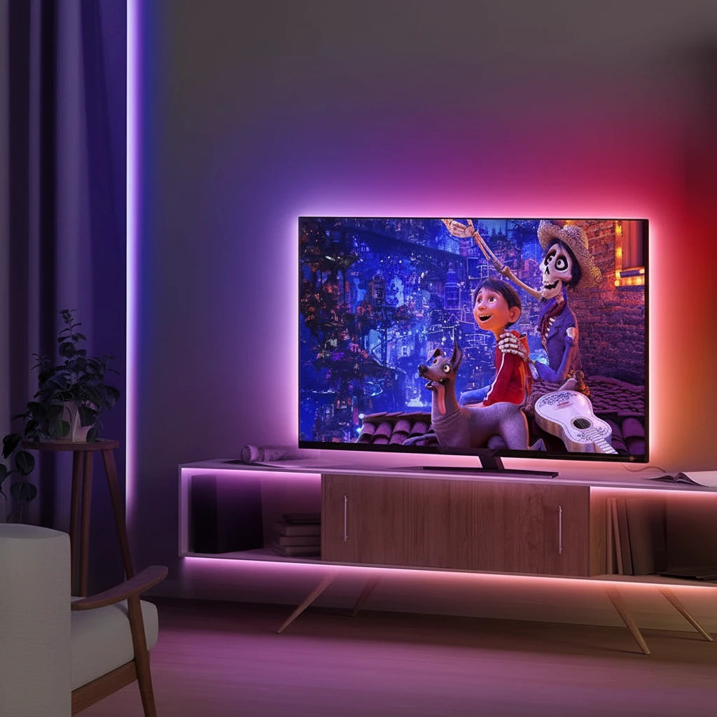 Tira LED RGB USB con Control por APP — Iluminación Ambiente para TV y Habitación