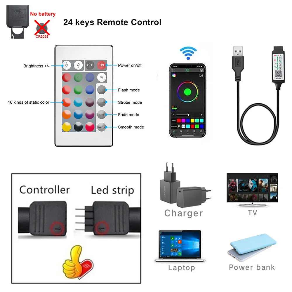 Tira LED RGB USB con Control por APP — Iluminación Ambiente para TV y Habitación