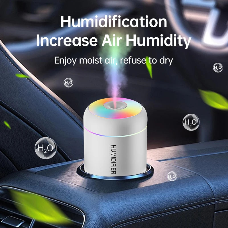 Mini humidificador aromaterapia USB 180ml — difusor de aceites esenciales para coche y hogar