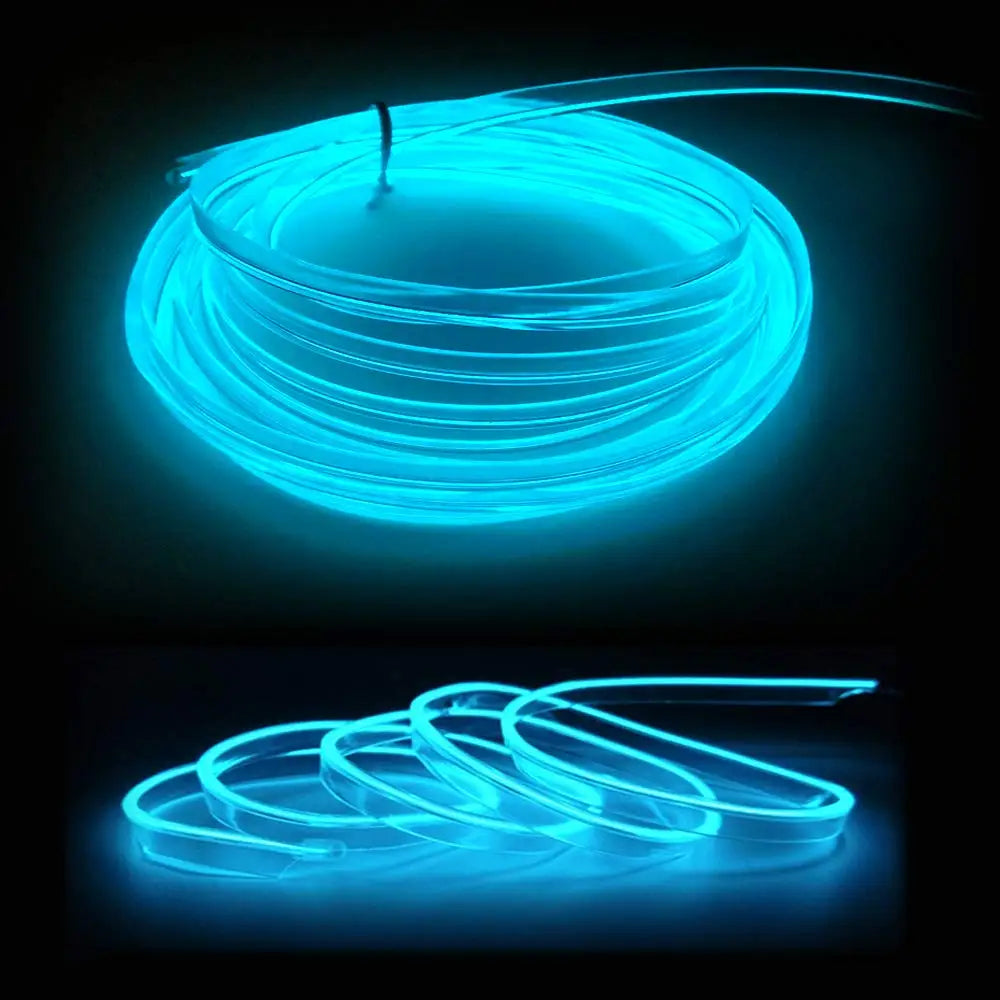 Tira de luz neón flexible 5m USB — luz ambiental para coche, habitación y decoración