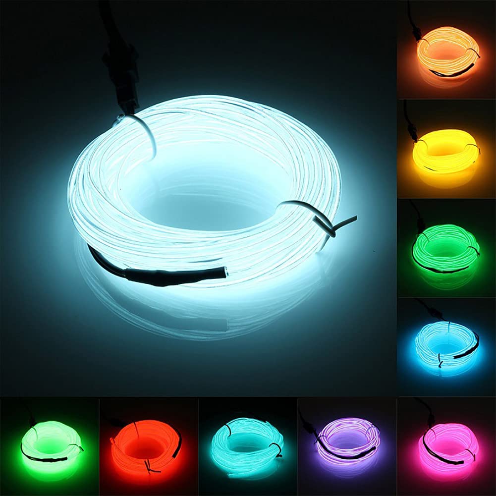 Tira de luz neón flexible 5m USB — luz ambiental para coche, habitación y decoración
