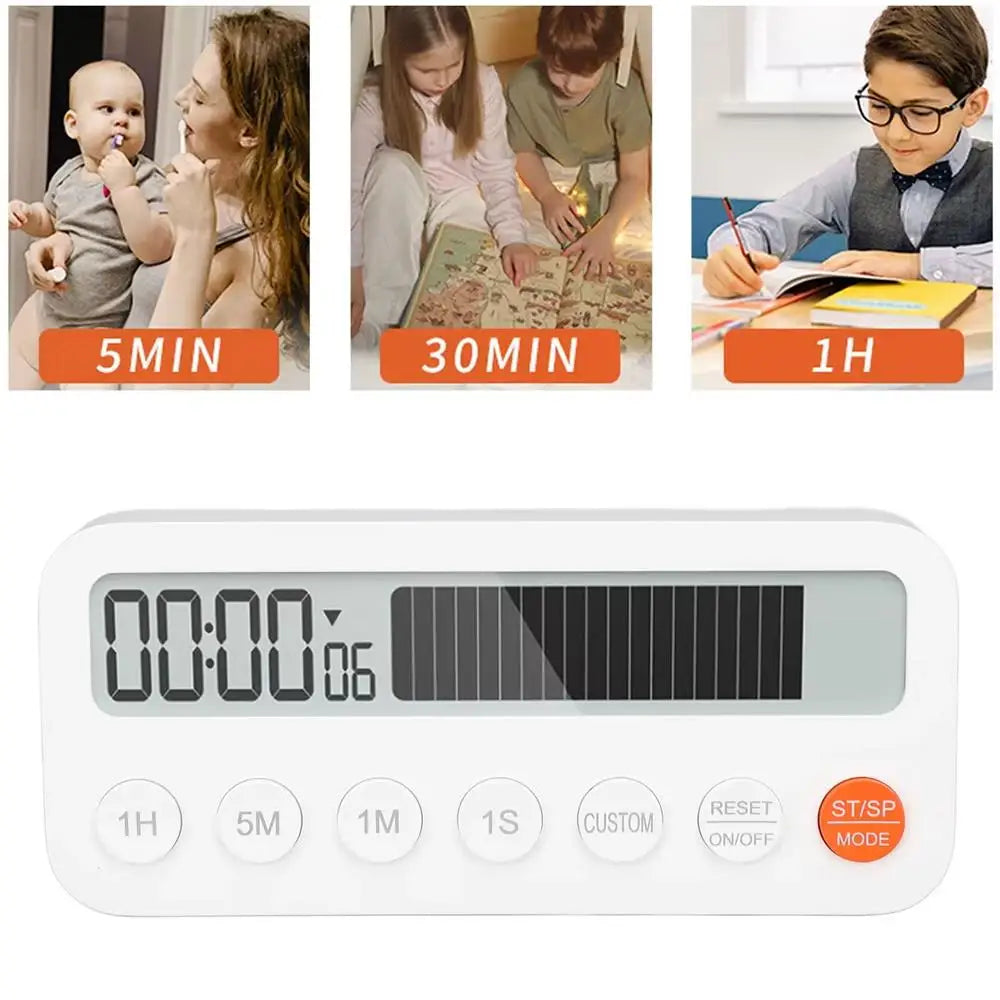 Temporizador de cocina digital magnético — cuenta atrás y adelante, 3 volúmenes y pantalla clara