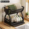 Estante organizador de cocina con escurridor — para platos, cuencos y utensilios
