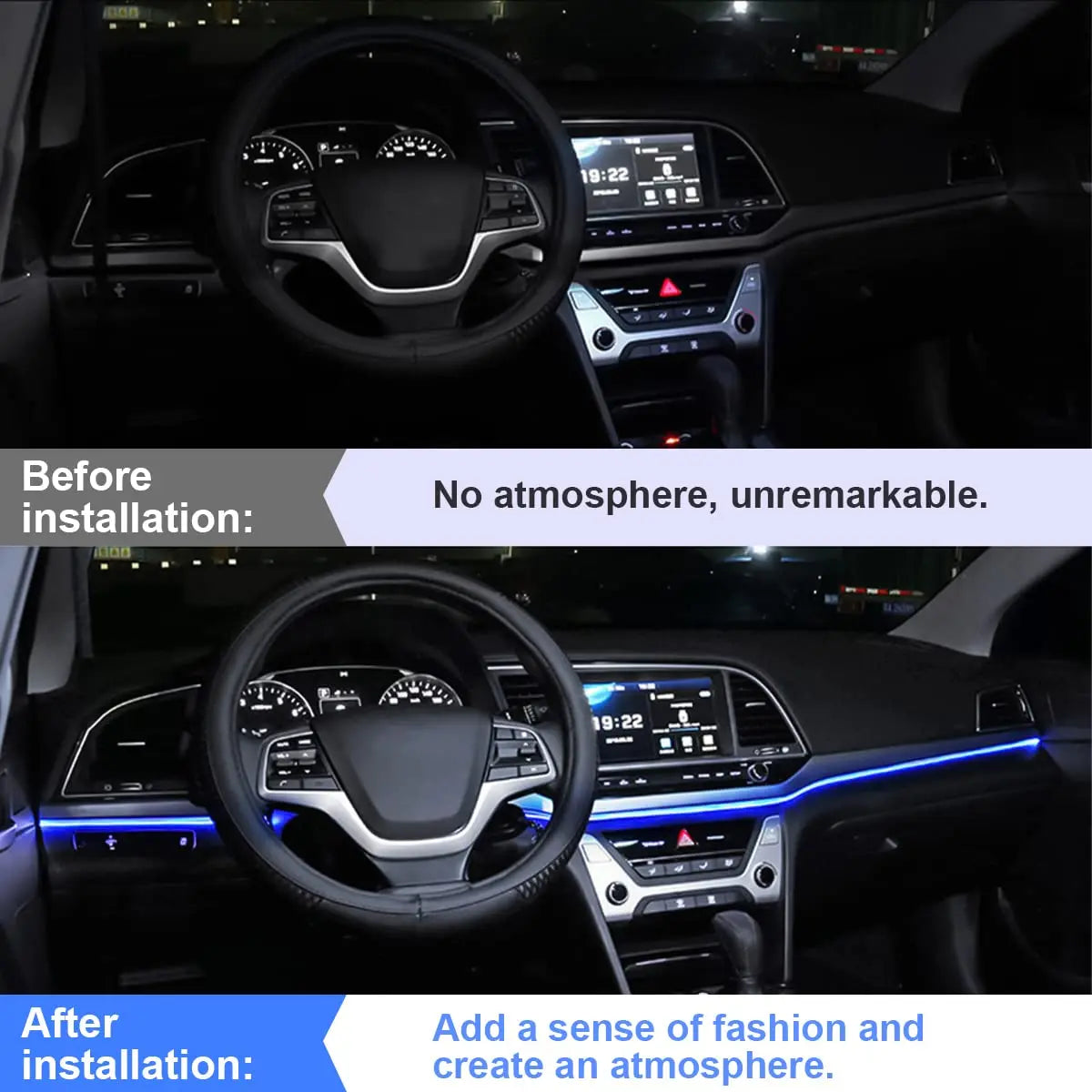 Tira de luz neón flexible 5m USB — luz ambiental para coche, habitación y decoración
