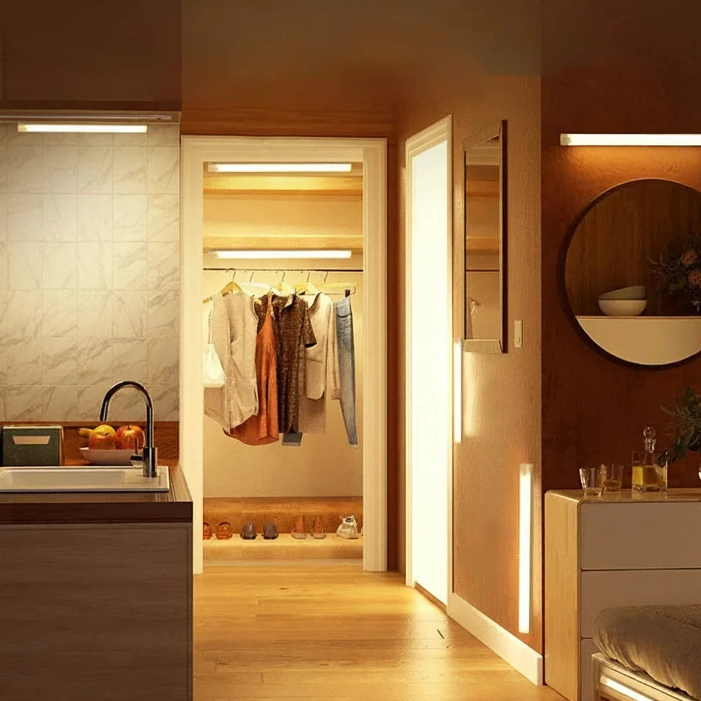 Luz LED con sensor de movimiento recargable USB-C — para armario, cocina y pasillo