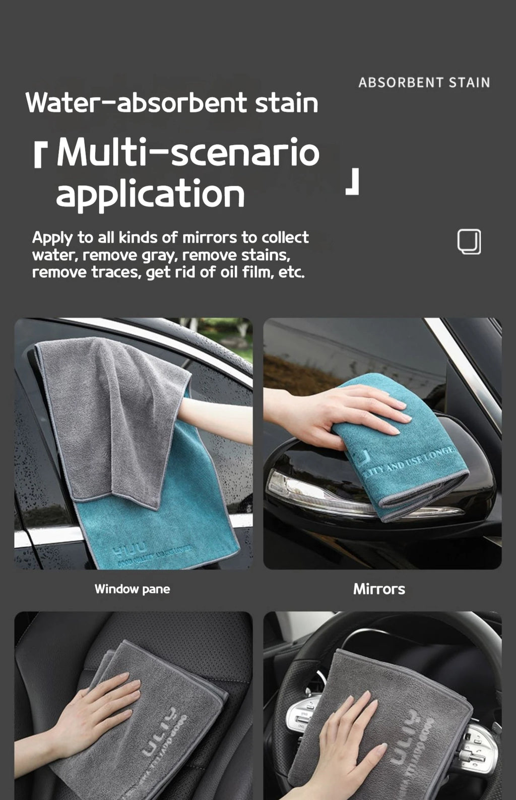 Toalla de microfibra para coche — ultrasuave, sin pelusa y súper absorbente