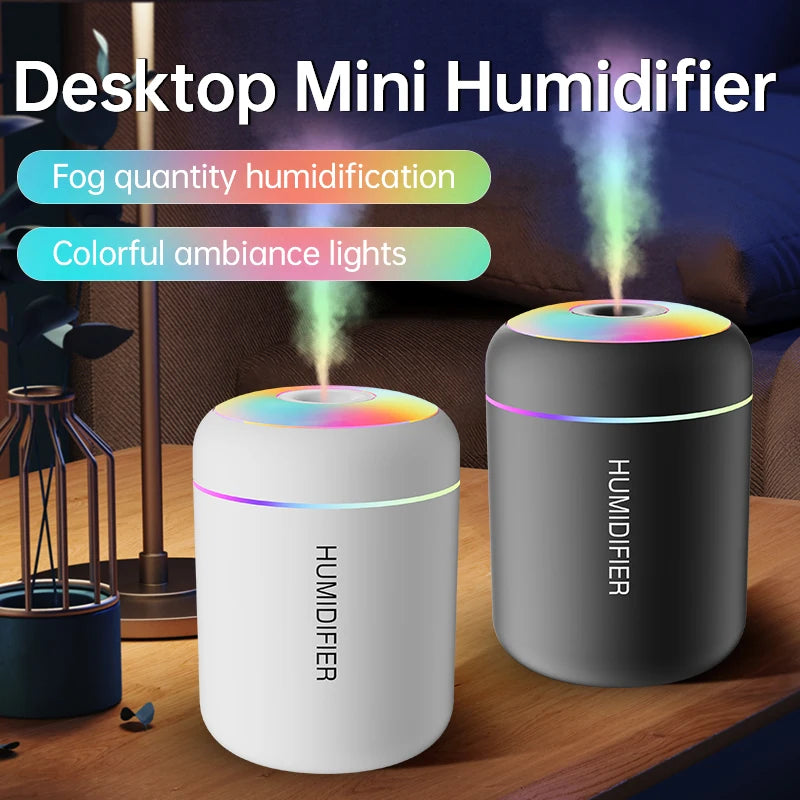 Mini humidificador aromaterapia USB 180ml — difusor de aceites esenciales para coche y hogar