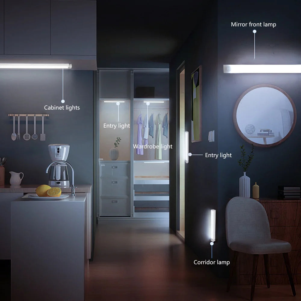 Luz LED con sensor de movimiento recargable USB-C — para armario, cocina y pasillo