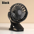 Ventilador portátil recargable con clip — 720° y luz nocturna integrada