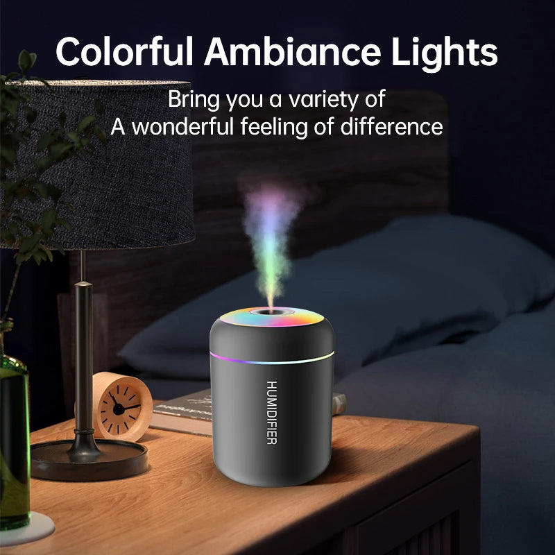 Mini humidificador aromaterapia USB 180ml — difusor de aceites esenciales para coche y hogar