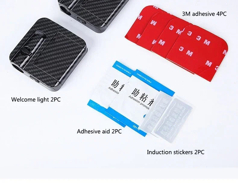 Proyector láser para puertas de coche — luz de bienvenida automática sin cableado