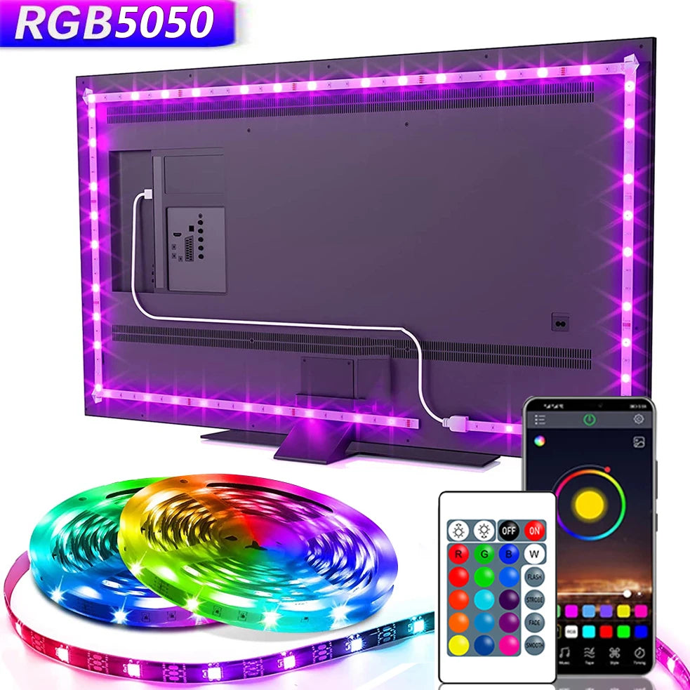 Tira LED RGB USB con Control por APP — Iluminación Ambiente para TV y Habitación